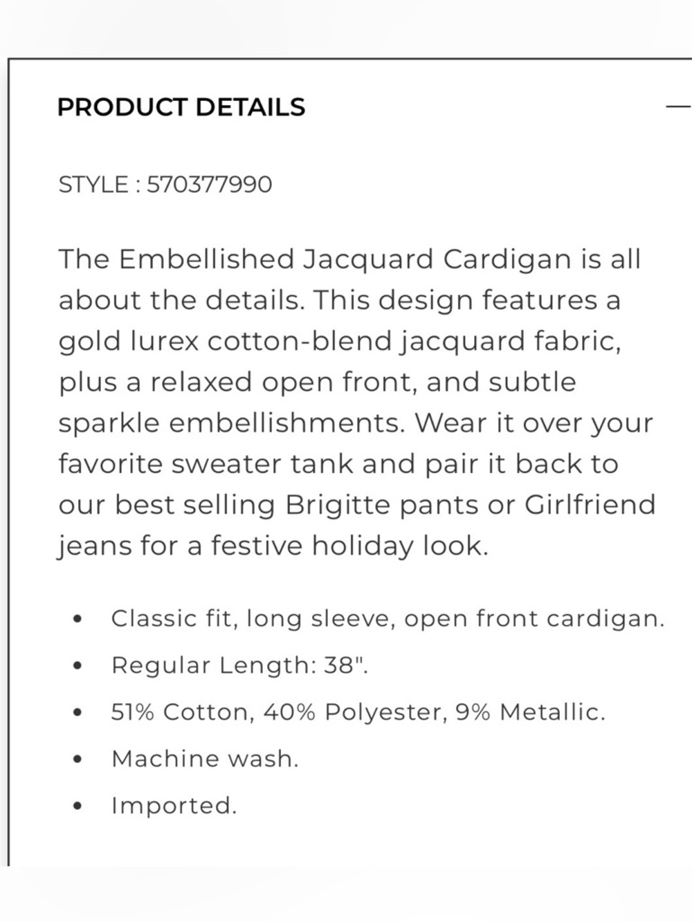 Chico's Embellished Jacquard Coatigan cardigan in black and gold size large - Picture 7 of 16